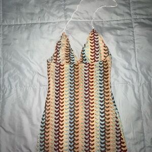 Multicolor Halter Dress